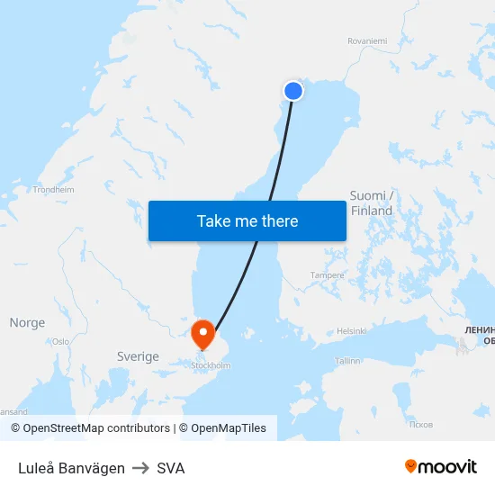 Luleå Banvägen to SVA map