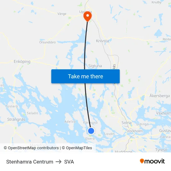 Stenhamra Centrum to SVA map