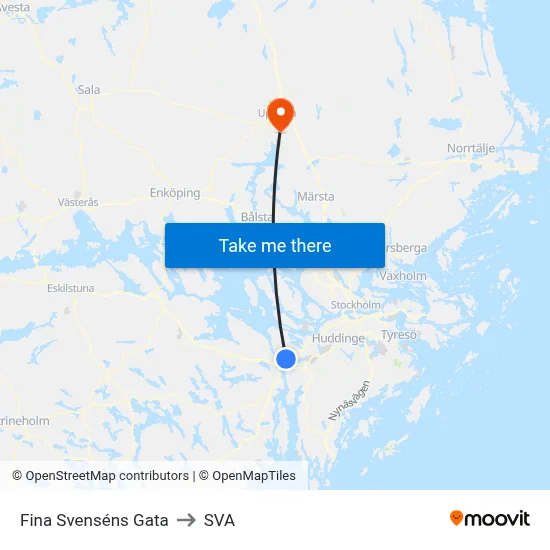 Fina Svenséns Gata to SVA map