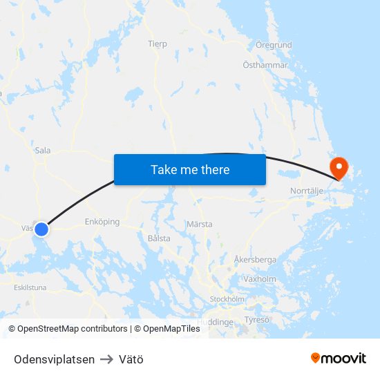 Odensviplatsen to Vätö map