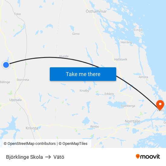 Björklinge Skola to Vätö map
