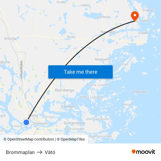 Brommaplan to Vätö map