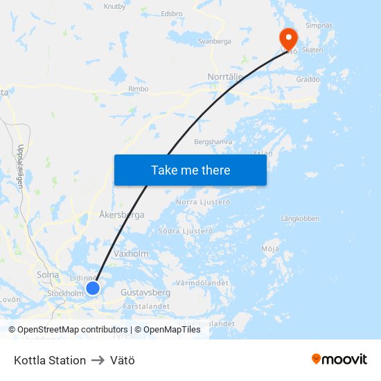 Kottla Station to Vätö map