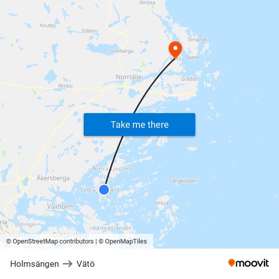 Holmsängen to Vätö map