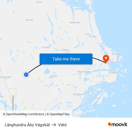 Långhundra Åby Vägskäl to Vätö map