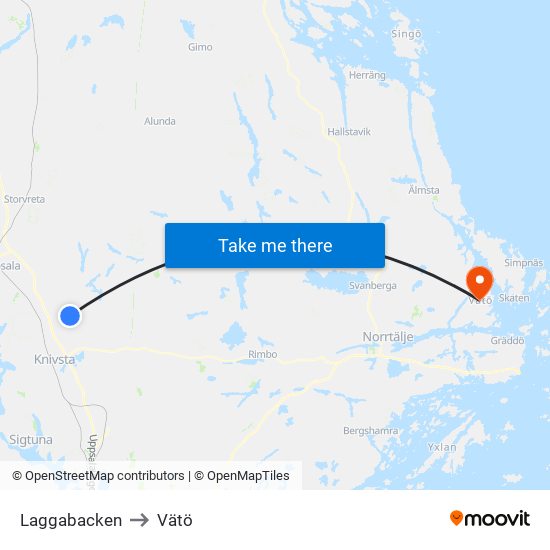 Laggabacken to Vätö map
