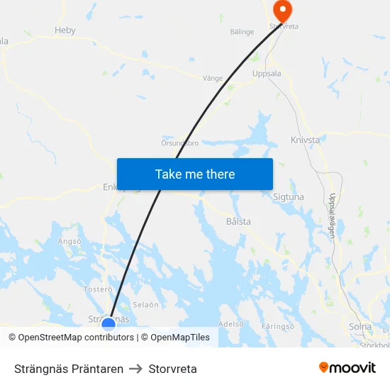 Strängnäs Präntaren to Storvreta map