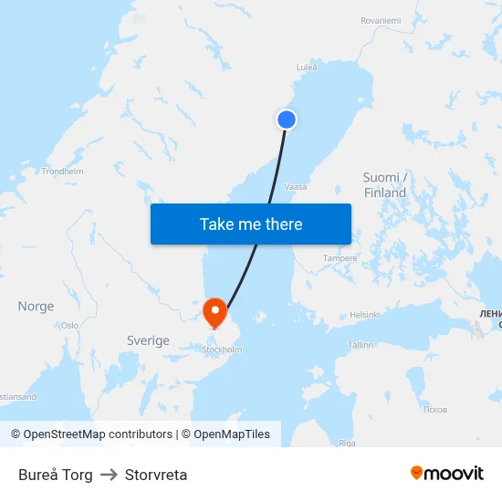 Bureå Torg to Storvreta map