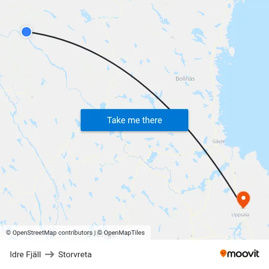 Idre Fjäll to Storvreta map