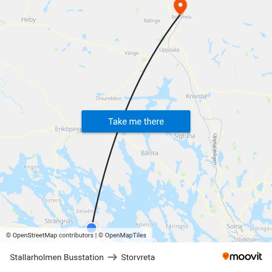 Stallarholmen Busstation to Storvreta map