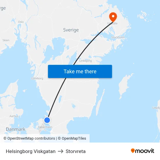 Helsingborg Viskgatan to Storvreta map