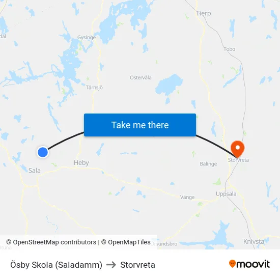 Ösby Skola (Saladamm) to Storvreta map