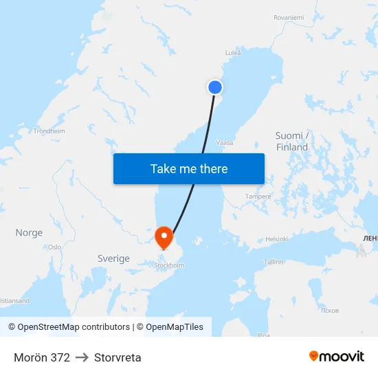 Morön 372 to Storvreta map