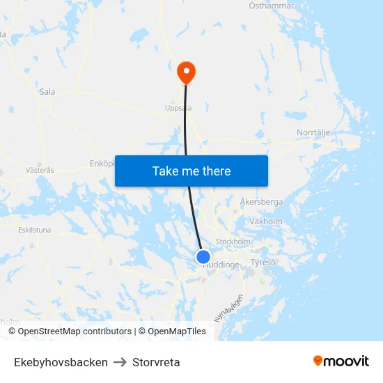Ekebyhovsbacken to Storvreta map