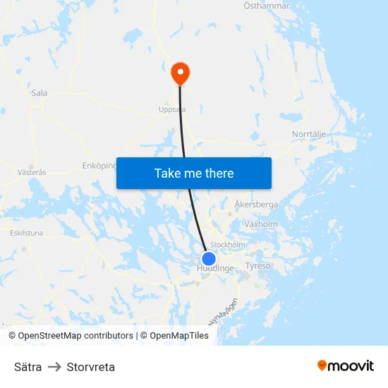 Sätra to Storvreta map