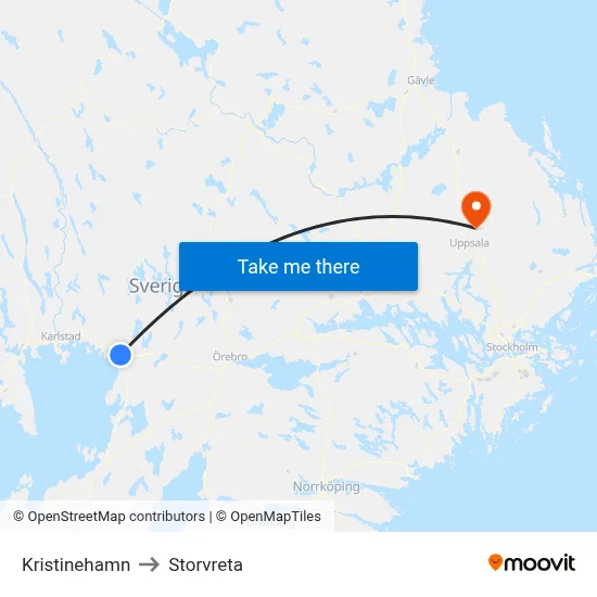 Kristinehamn to Storvreta map