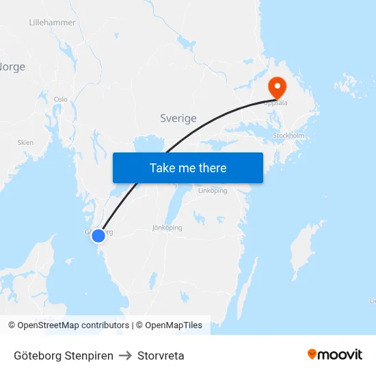 Göteborg Stenpiren to Storvreta map