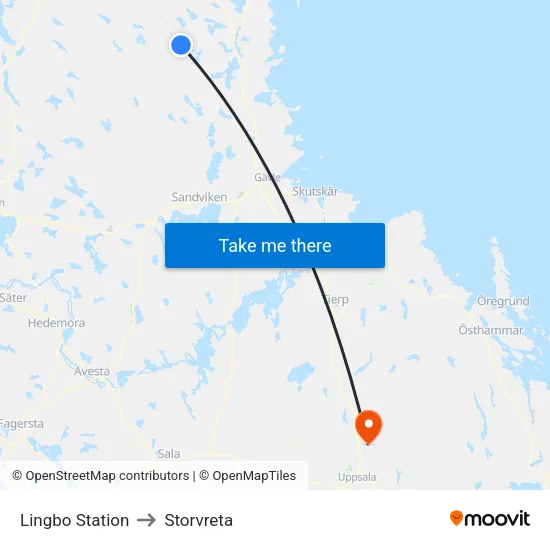 Lingbo Station to Storvreta map