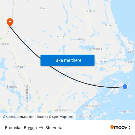 Bromskär Brygga to Storvreta map
