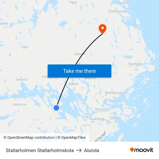 Stallarholmen Stallarholmskola to Alunda map