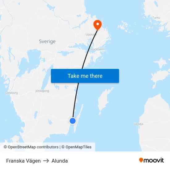 Franska Vägen to Alunda map