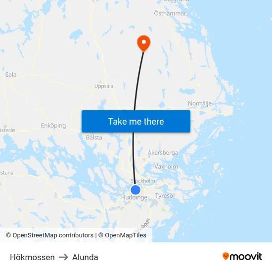 Hökmossen to Alunda map
