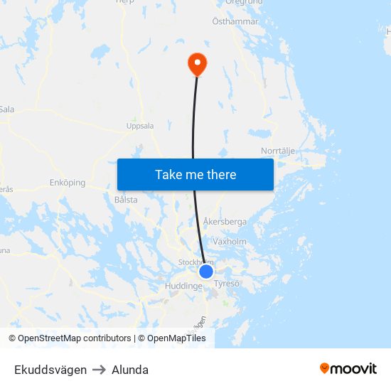 Ekuddsvägen to Alunda map