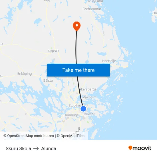 Skuru Skola to Alunda map