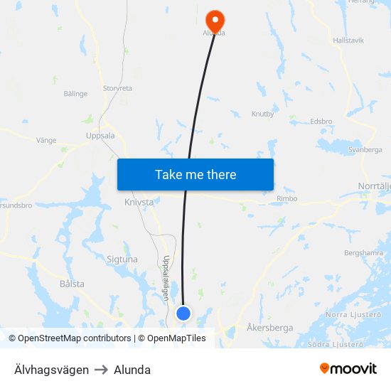 Älvhagsvägen to Alunda map