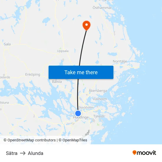 Sätra to Alunda map