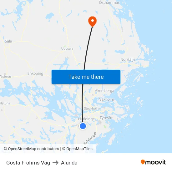 Gösta Frohms Väg to Alunda map