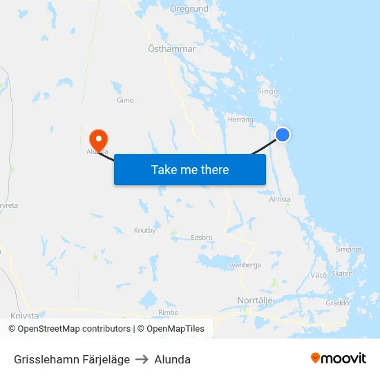 Grisslehamn Färjeläge to Alunda map