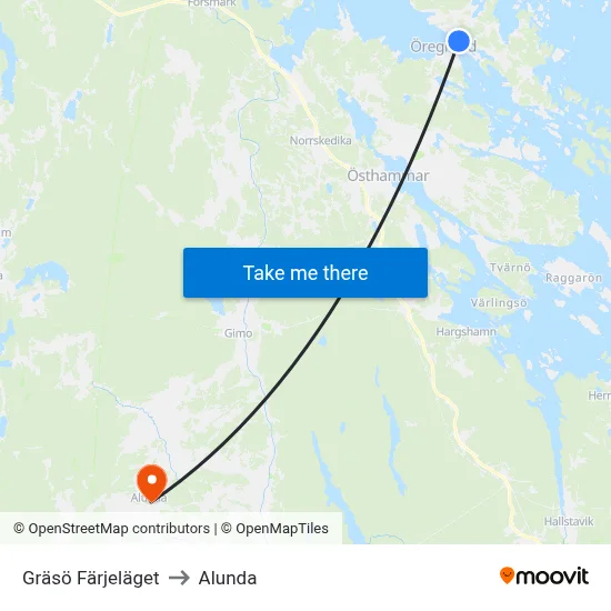 Gräsö Färjeläget to Alunda map