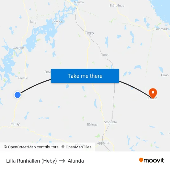 Lilla Runhällen (Heby) to Alunda map