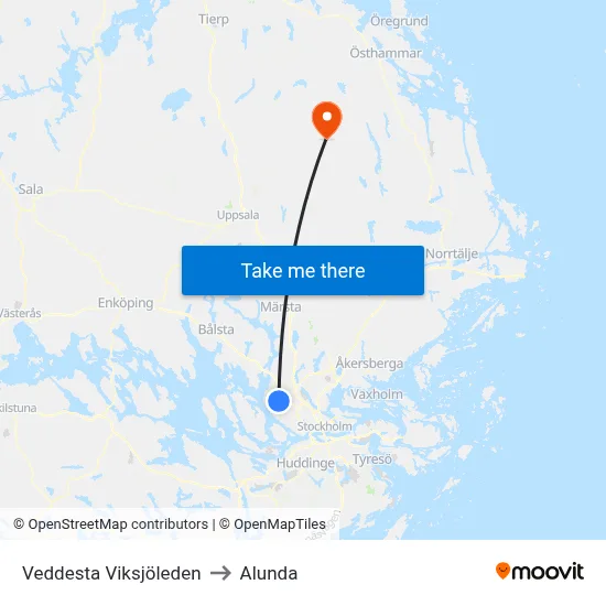 Veddesta Viksjöleden to Alunda map