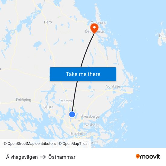 Älvhagsvägen to Östhammar map