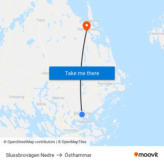 Slussbrovägen Nedre to Östhammar map