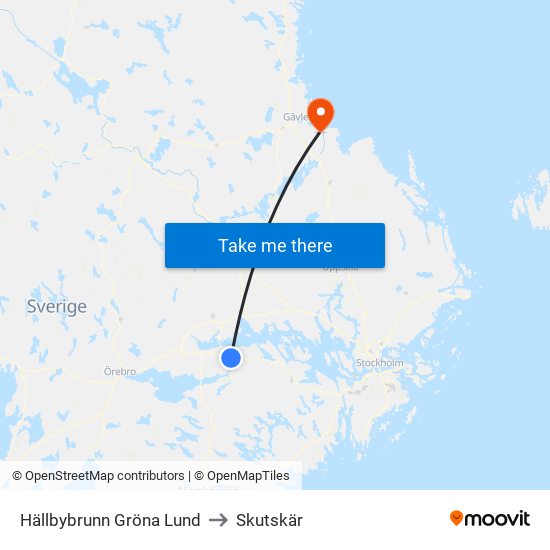 Hällbybrunn Gröna Lund to Skutskär map