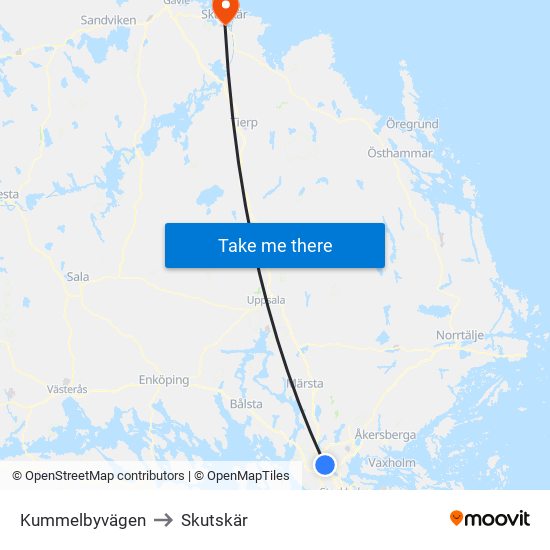 Kummelbyvägen to Skutskär map