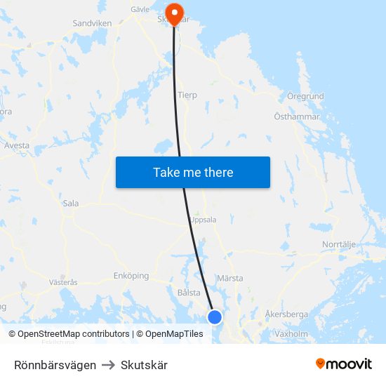 Rönnbärsvägen to Skutskär map