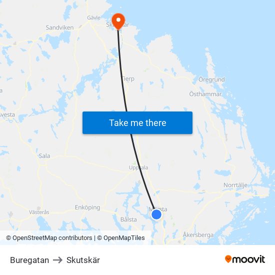 Buregatan to Skutskär map