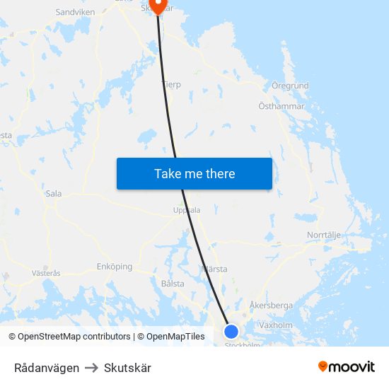 Rådanvägen to Skutskär map