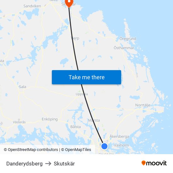 Danderydsberg to Skutskär map