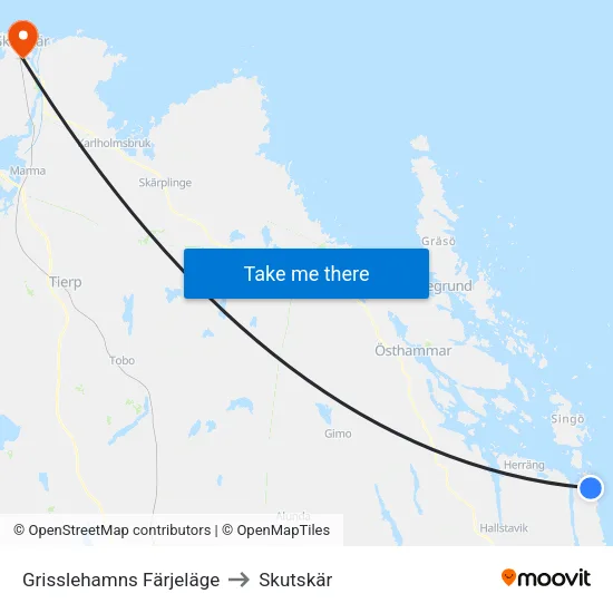 Grisslehamns Färjeläge to Skutskär map