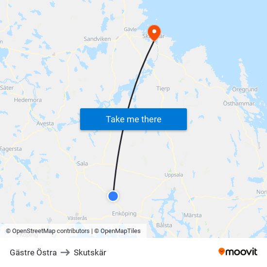 Gästre Östra to Skutskär map
