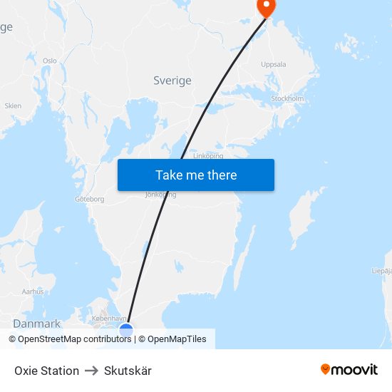 Oxie Station to Skutskär map