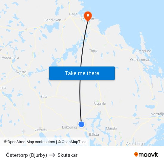 Östertorp (Djurby) to Skutskär map