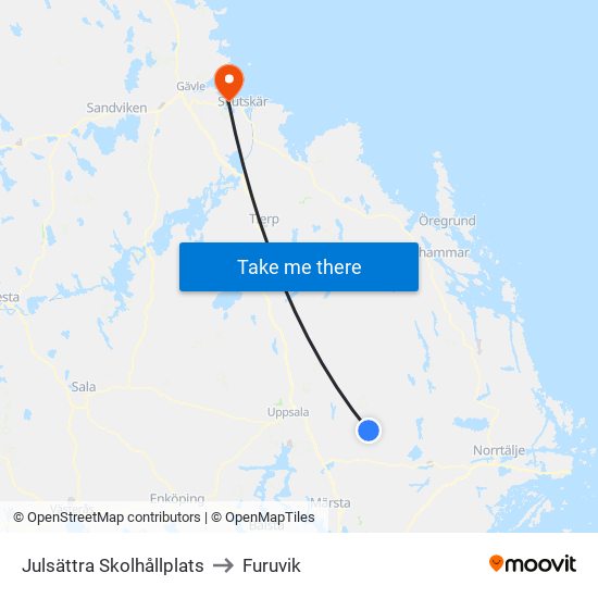 Julsättra Skolhållplats to Furuvik map