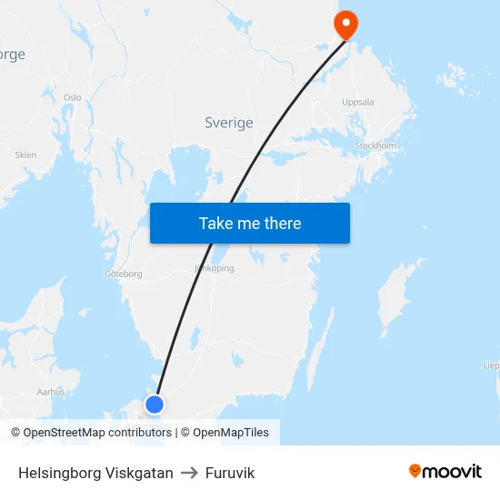 Helsingborg Viskgatan to Furuvik map