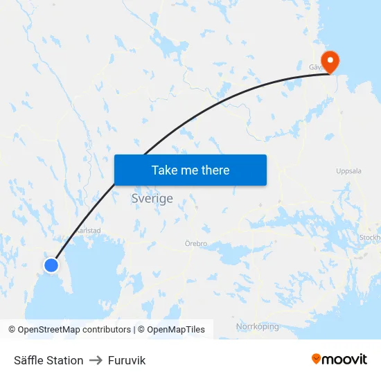 Säffle Station to Furuvik map